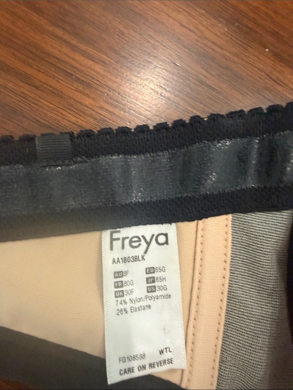 Freya Beige and Black Underwire Bra